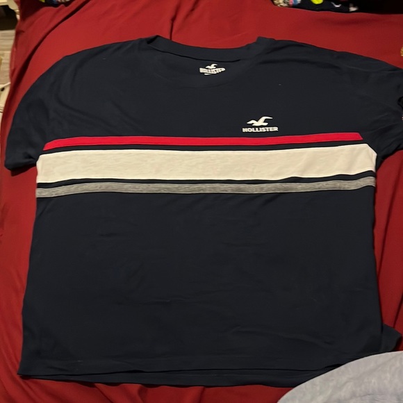 Hollister Dark Blue Cropped Shirt - Picture 1 of 2